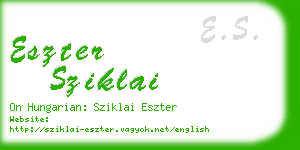 eszter sziklai business card